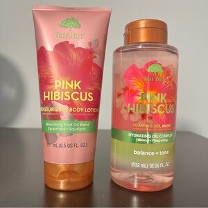Tree Hut Pink Hibiscus Body‎ Lotion & Gel Wash Set NEW - Rare & Retired!